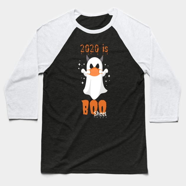 2020 Is Boo Sheet Halloween funny ghost wearing mask #2 Baseball T-Shirt by JustBeSatisfied